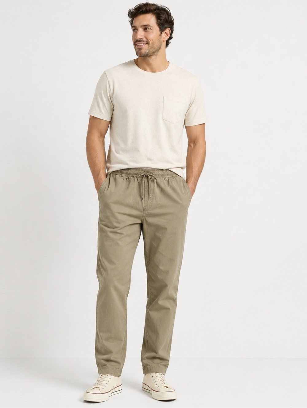 L.L Bean BN FLEX canvas pant walnut Comfort Waist Draw String 3X 30"